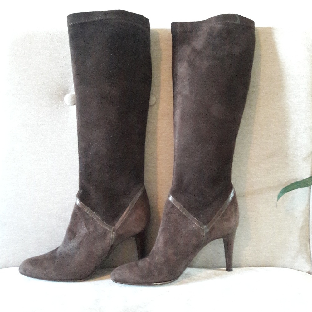 2-tone Suede Cole Haan knee high boots